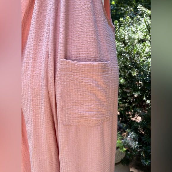 Kori Lightweight Pink Overalls in Medium - Picture 2 of 7
